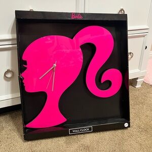 Barbie Pink Silhouette Wall Clock